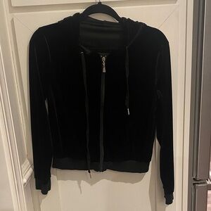 Source Unknown Black Velvet Bomber Jacket